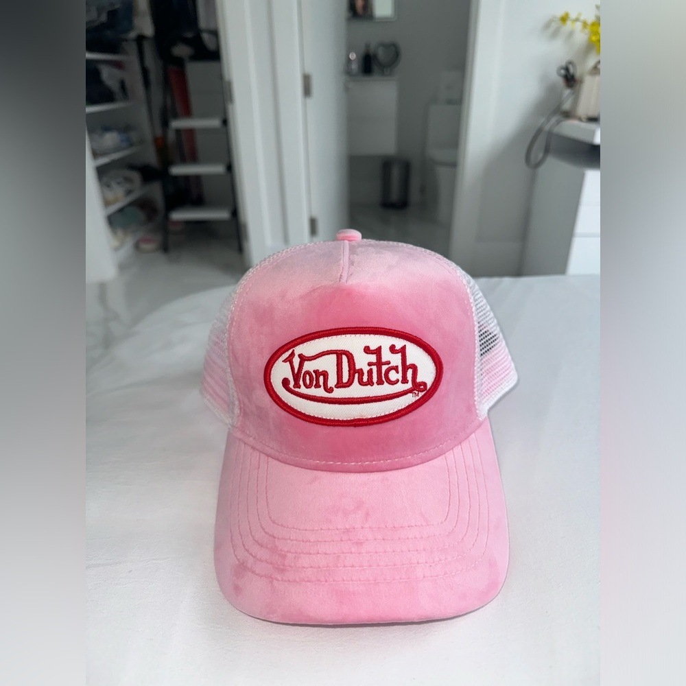 Von Dutch Pink Velvet Trucker